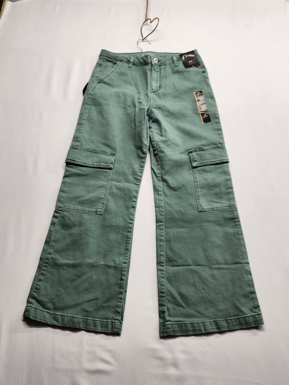 ⭐️NWT Art Class Target Girls Wide Leg Cargo Pants Green Size 16 XL Baggy Y2K